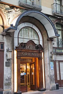 Spain, Barcelona, The Ramblas, Entrance to The Hotel Oriente Spain, Barcelona, The Ramblas, Entrance to The Hotel Oriente