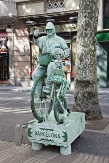Spain, Barcelona, The Ramblas, Human Statue Spain, Barcelona, The Ramblas, Human Statue
