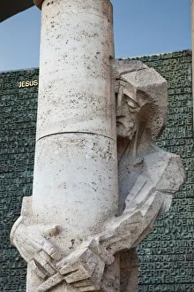 Spain, Barcelona, Sagrada Familia, Flagellation of Christ Statue