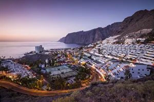 Spain, Canary Islands, Tenerife Island, Los Gigantes, hillside apartments Spain, Canary Islands, Tenerife Island, Los Gigantes, hillside apartments