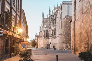 Spain, Castile and Leon, Leon. Leon Cathedral at dawn Spain, Castile and Leon, Leon. Leon Cathedral at dawn