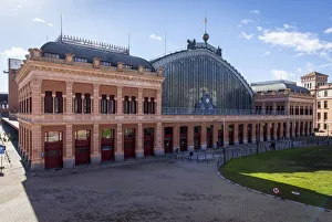 Spain, Comunidad de Madrid, Madrid, The building of the Atocha Railway Station Spain, Comunidad de Madrid, Madrid, The building of the Atocha Railway Station