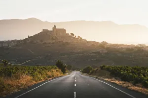 Spain, La Rioja, San Vicente de la Sonsierra at sunrise Spain, La Rioja, San Vicente de la Sonsierra at sunrise