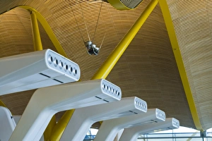 Spain, Madrid, Adolfo Suarez Madrid-Barajas Airport, international terminal architectural Spain, Madrid, Adolfo Suarez Madrid-Barajas Airport, international terminal architectural
