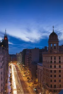 Spain, Madrid, Centro Area, elevated view of the Gran Via Spain, Madrid, Centro Area, elevated view of the Gran Via