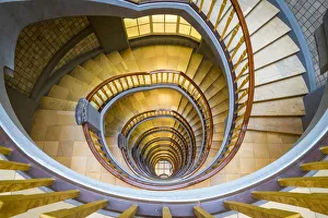 Spiral staircase inside Ballinhaus ( MeBberghof) office building built in 1924 Spiral staircase inside Ballinhaus ( MeBberghof) office building built in 1924