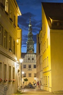 St Marien Church at dusk, Pirna, Saxony, Germany St Marien Church at dusk, Pirna, Saxony, Germany