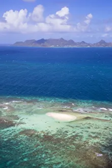 St Vincent and The Grenadines, Aerial view of a sand bank St Vincent and The Grenadines, Aerial view of a sand bank