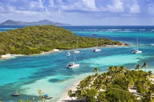 St Vincent and The Grenadines, Tobago Cays, Petit Bateau looking across to Petit Rameau