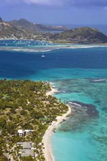 St Vincent and The Grenadines, View of Palm Island, with Union Island in distance St Vincent and The Grenadines, View of Palm Island, with Union Island in distance