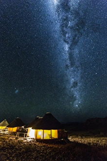 Starry night in Namibia at the Sossus dune lodge, Africa Starry night in Namibia at the Sossus dune lodge, Africa