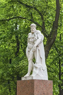 Statue of Heracles in Alexadrovsky garden, Saint Petersburg, Russia Statue of Heracles in Alexadrovsky garden, Saint Petersburg, Russia