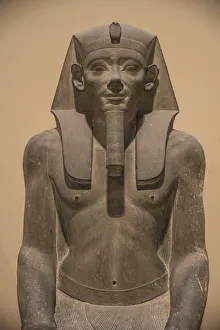Statue of a Pharaoh that was positioned outside the Harhotep tomb, Egyptian Museum Statue of a Pharaoh that was positioned outside the Harhotep tomb, Egyptian Museum