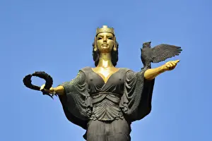 Print of Statue of Sveta Sofia with crown, wreath and owl