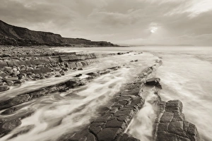 Stormy evening at Kilve Beach on the Somerset Coast, Somerset, England. Winter (January) Stormy evening at Kilve Beach on the Somerset Coast, Somerset, England. Winter (January)