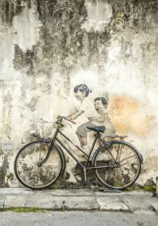 Bicycle Collection: Street art, Armenian Street, George Town, Penang Island, Malaysia