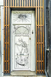 Street art on a door Shoreditch, London, England, Uk Street art on a door Shoreditch, London, England, Uk