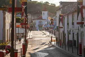 A street in the old town of Tomar, Santarem District, Estremadura, Portugal