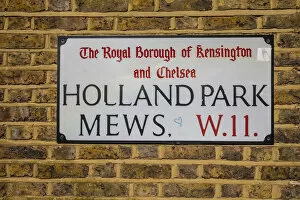 Holland Park Collection: Street sign, Holland Park, London, England, UK
