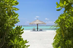Luxury Resort Gallery: Sunloungers at Olhuveli Beach and Spa Resort, South Male Atoll, Kaafu Atoll, Maldives