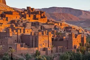 Images Dated 2nd August 2012: Sunrise over Ait Benhaddou, Atlas Mountains, Morocco