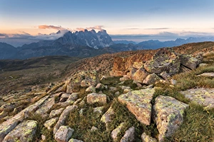 Sunrise from Col Margherita with the Pala group, Dolomites Sunrise from Col Margherita with the Pala group, Dolomites