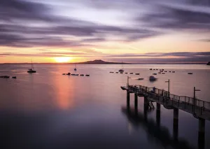 Sunrise at Murrays Bay wharf, Auckland, New Zealand Sunrise at Murrays Bay wharf, Auckland, New Zealand