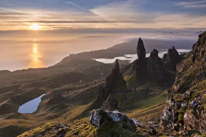 Sunrise over the spectacular Old Man of Storr basalt pinnacles on the Isle of Skye Sunrise over the spectacular Old Man of Storr basalt pinnacles on the Isle of Skye