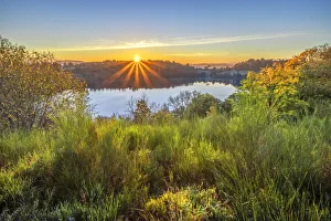 Sunrise at the Weinfelder Maar, Daun, Eifel, Rhineland-Palatinate, Germany Sunrise at the Weinfelder Maar, Daun, Eifel, Rhineland-Palatinate, Germany
