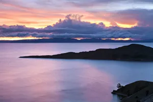Sunset on Isla del Sol over Lake Titicaca, near Comunidad Yumani, La Paz Department Sunset on Isla del Sol over Lake Titicaca, near Comunidad Yumani, La Paz Department