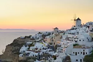 Images Dated 16th June 2013: Sunset in Oia, Santorini, Cyclades, Greeced