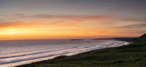 Sunset over Rhossili Bay, Gower Peninsula, Wales Sunset over Rhossili Bay, Gower Peninsula, Wales