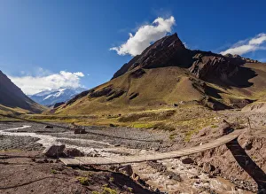 Cerro Gallery: Suspension Bridge over Horcones River, Aconcagua Mountain, Aconcagua Provincial Park