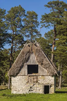 Sweden, Faro Island, Broa, antique barn Sweden, Faro Island, Broa, antique barn