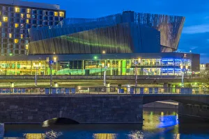 Sweden, Stockholm, Stockholm Congress Center, by architecture firm White, dusk Sweden, Stockholm, Stockholm Congress Center, by architecture firm White, dusk