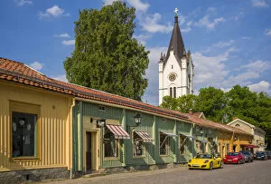 Sweden Collection: Sweden, Vastmanland, Nora, traditional wooden buildings along the main street with the