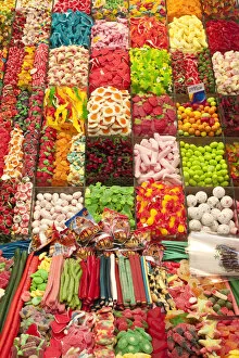 Images Dated 28th September 2010: Sweets for sale, La Boqueria Market, Barcelona, Spain