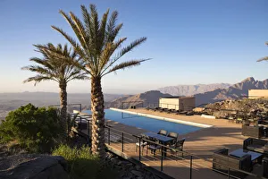 The swimming pool and grounds of the View hotel, Al Hamra, Oman The swimming pool and grounds of the View hotel, Al Hamra, Oman