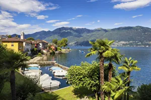 Switzerland, Ticino Canton, Gambarogno, Lago Maggiore, Gerra village Switzerland, Ticino Canton, Gambarogno, Lago Maggiore, Gerra village