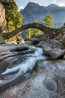Switzerland, Ticino Canton, Val Calnegia, bridge near the village of Puntid Switzerland, Ticino Canton, Val Calnegia, bridge near the village of Puntid