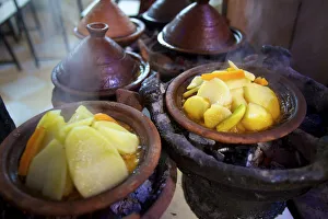 Tagines cooking, Marrakech, Morocco, North Africa Tagines cooking, Marrakech, Morocco, North Africa