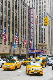 Images Dated 2nd February 2017: Taxi cabs outside Radio city, New York, USA