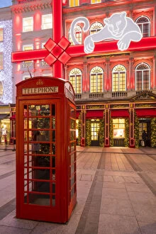Cartier Gallery: Telephone box & Cartier store, New Bond Street, London, England, UK