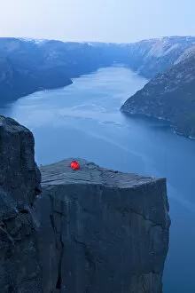 Fjorden Gallery: Tent on top of Preikestolen (Pulpit Rock), Norway