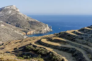 Terraced field in Folegandros, Cyclades Islands, Greece Terraced field in Folegandros, Cyclades Islands, Greece