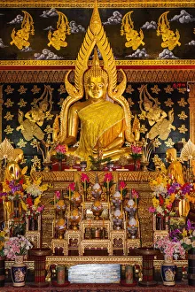 Thailand, Chiang Mai, Wat Phan-on, Buddha Statue in the Main Prayer Hall Thailand, Chiang Mai, Wat Phan-on, Buddha Statue in the Main Prayer Hall