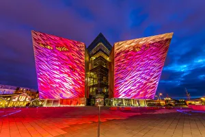 Titanic Building at Night, Belfast, Northern Ireland Titanic Building at Night, Belfast, Northern Ireland