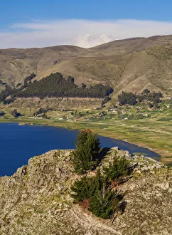 Titicaca Lake seen from the Mount Calvario in Copacabana, La Paz Department, Bolivia Titicaca Lake seen from the Mount Calvario in Copacabana, La Paz Department, Bolivia