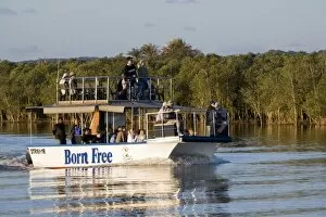 iSimangaliso Wetland Park Collection: A tour boat on the St Lucia Estuary
