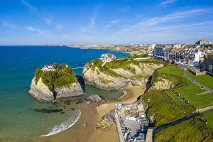 Towan beach and the Island, Newquay, Cornwall, England Towan beach and the Island, Newquay, Cornwall, England